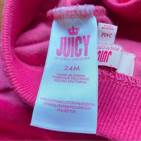 JUICY COUTURE Hot Pink Velvet Track Jogger Pants Toddler Girls 24 months - Picture 11 of 11